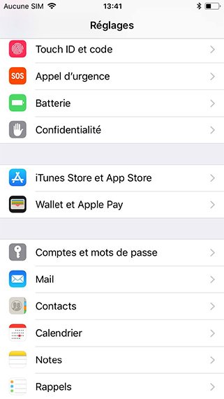 Configurer un compte exchange sur iphone