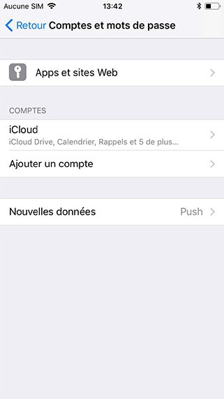 Configuration compte exchange sur iPhone 34