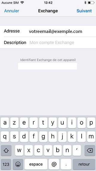 Configuration compte exchange sur iPhone 3