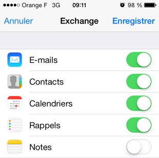 Exchange account configuration on iPhone 4