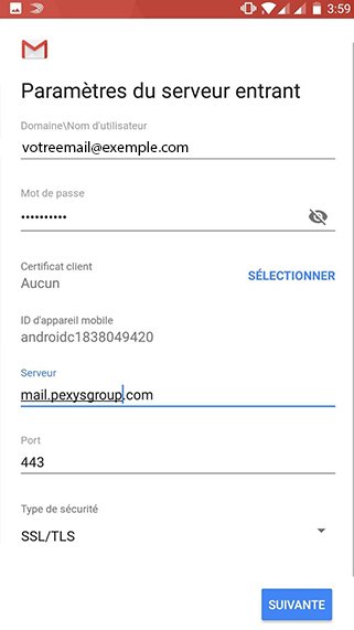 Configuration compte exchange sur Android 20