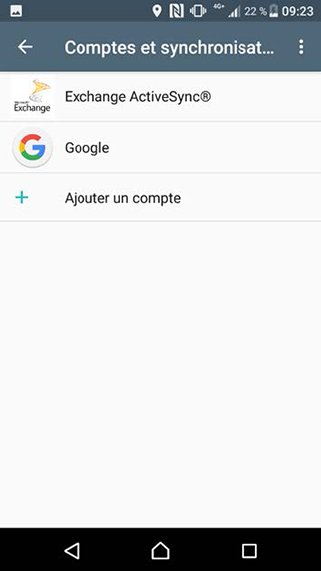 Configuration compte Exchange POP/SMTP sur Android 1