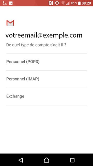 Configuration compte Exchange POP/SMTP sur Android 30