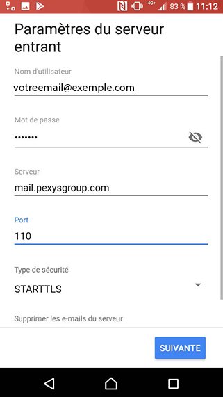 Configuration compte Exchange POP/SMTP sur Android 29