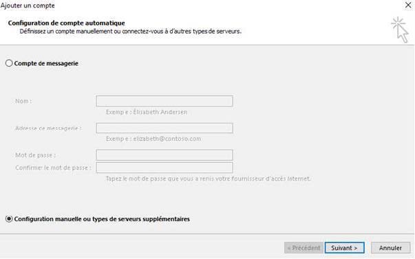 Configurer le compte Outlook