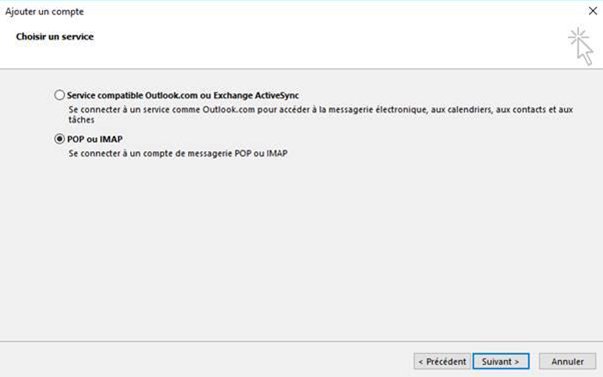 Configuration Outlook POP / SMTP 1