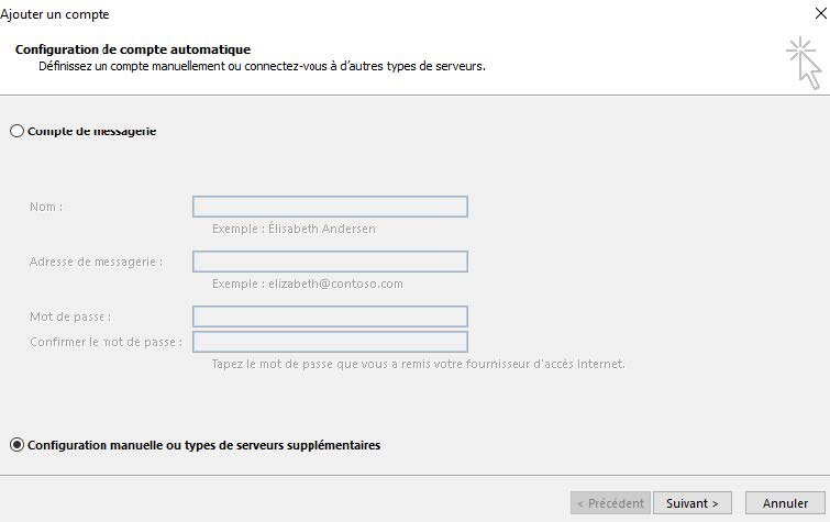 Configurer un compte exchange imap