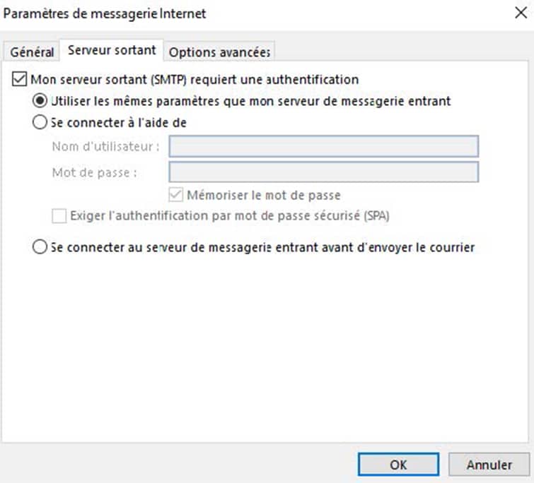 Configuration compte Exchange IMAP 3