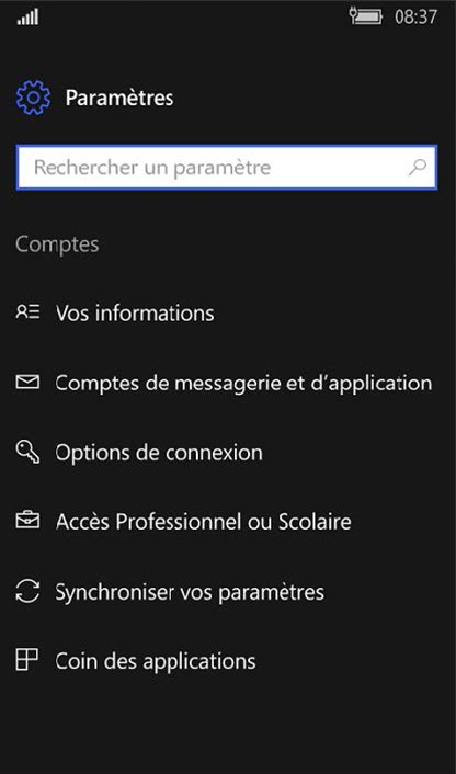 Configuration compte Exchange sur Windows Phone 2