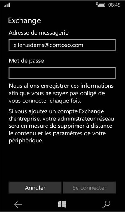 Configuration compte Exchange sur Windows Phone 6