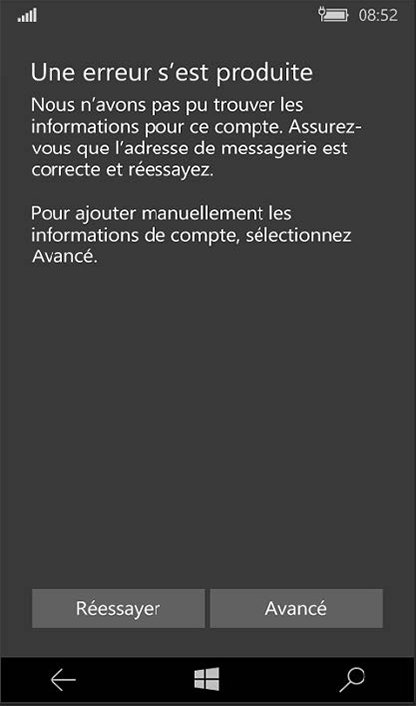 Configuration compte Exchange sur Windows Phone 11