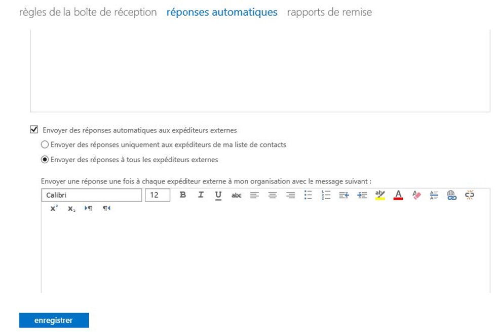 Définir un message d’absence à partir d’Outlook Web Access 3